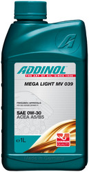 Купить моторное масло Addinol Mega Light MV 039 0W-30, 1л Синтетическое | Артикул 4014766071729 в магазине AutoKartel.ru на рынке в Московской Славянке