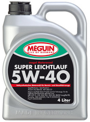 Купить моторное масло Meguin Megol Motorenoel Super Leichtlauf 5W-40 Синтетическое | Артикул 4355 в магазине AutoKartel.ru на рынке в Московской Славянке